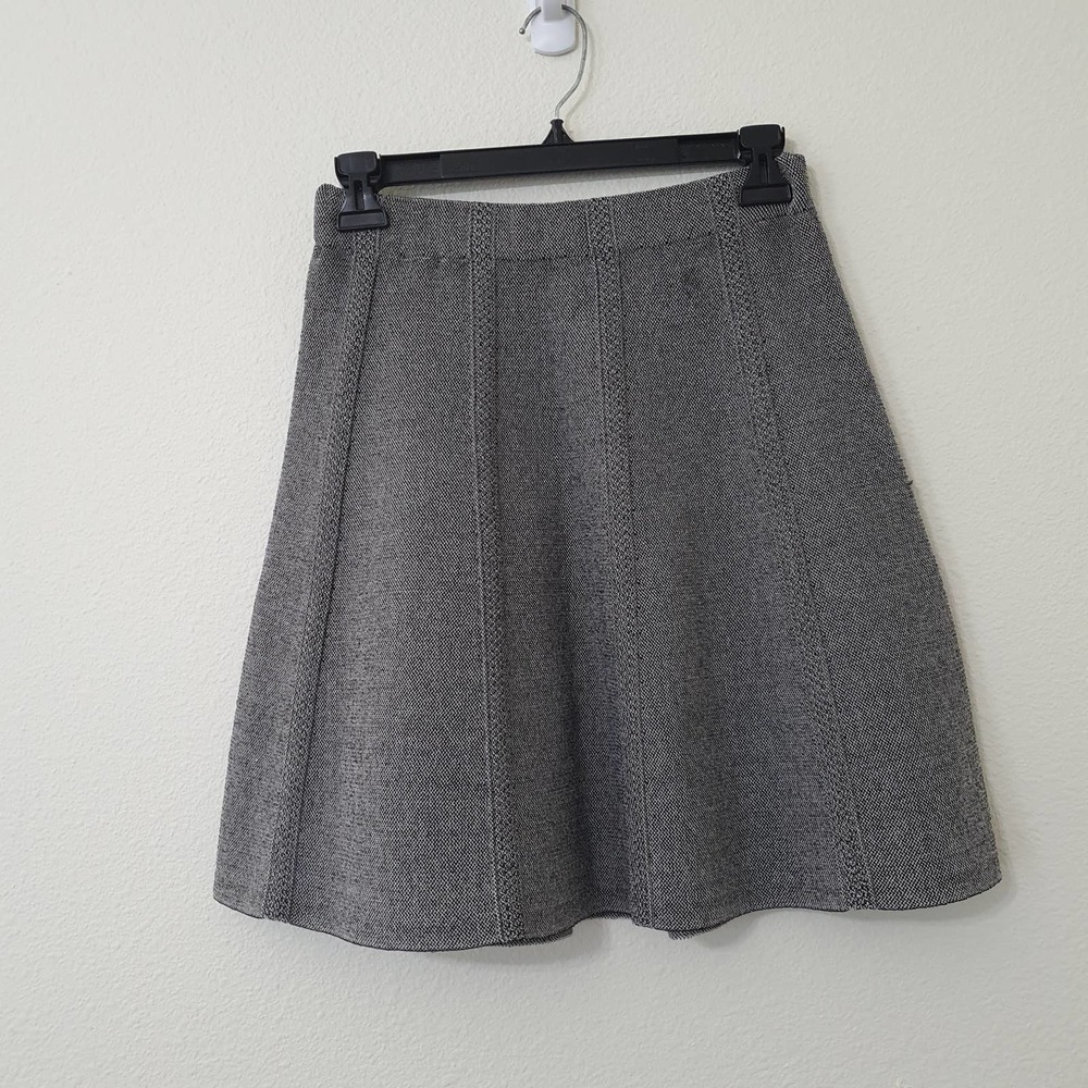 Zara Basic Gray Tweed A-Line Textured Mini Skirt … - image 4